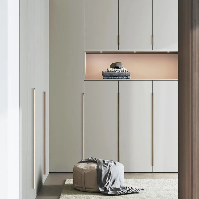 Hidden Minimalist Cabinet Handles for Kitchen Wardrobe | No Drilling Black Edge Pulls | Custom Length 80mm-1200mm Modern Design