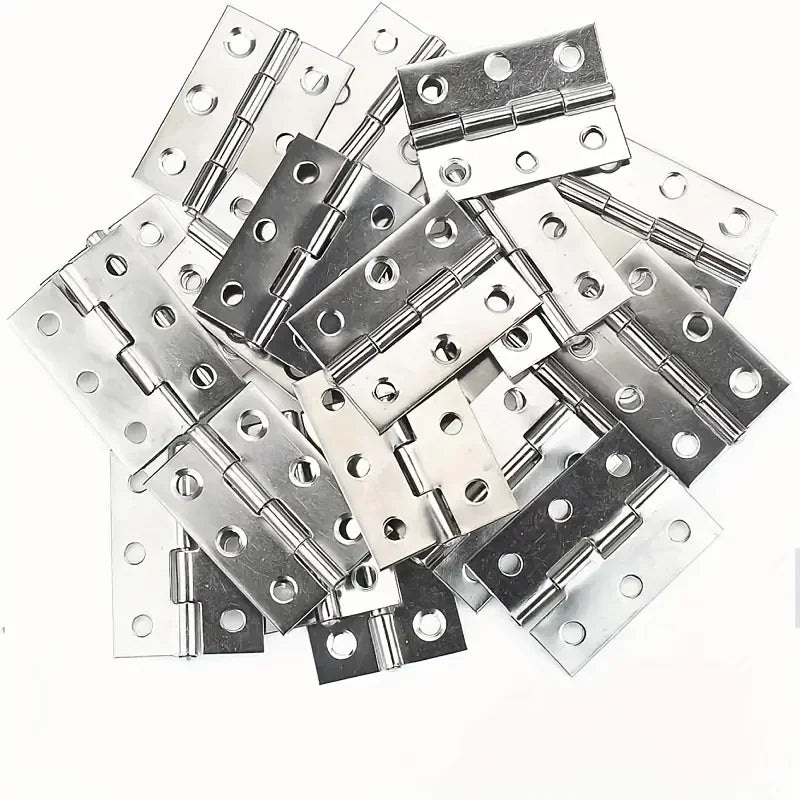 10pcs Stainless Steel Door Hinges Cabinet Doors Windows Wooden Box Flat Hinge Home Furniture Hardware Accessories
