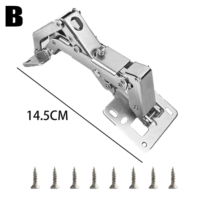 170° Frameless Soft Close Cabinet Hinges with Screws Heavy Duty Damping Buffer Closing Corner Cabinet Wardrobe Furniture Hinge