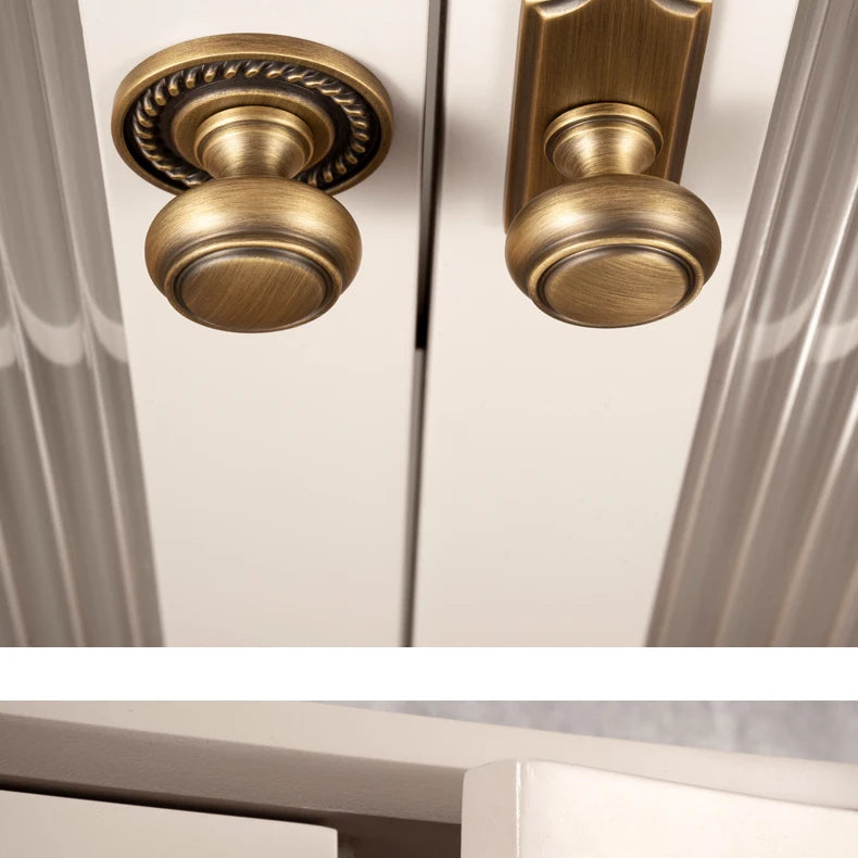 Santaya Antique Brass Cabinet Handles With Backplate Solid Bronze Wardrobe Pulls Kitchen Cupboard Door Knobs Furniture Handle