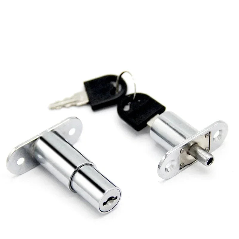 23/32mm Sliding Door Window Locks with Keys Tongue Door Bolt Latch Cabinet Wardrobe Sliding Door with Key Furniture Hardware