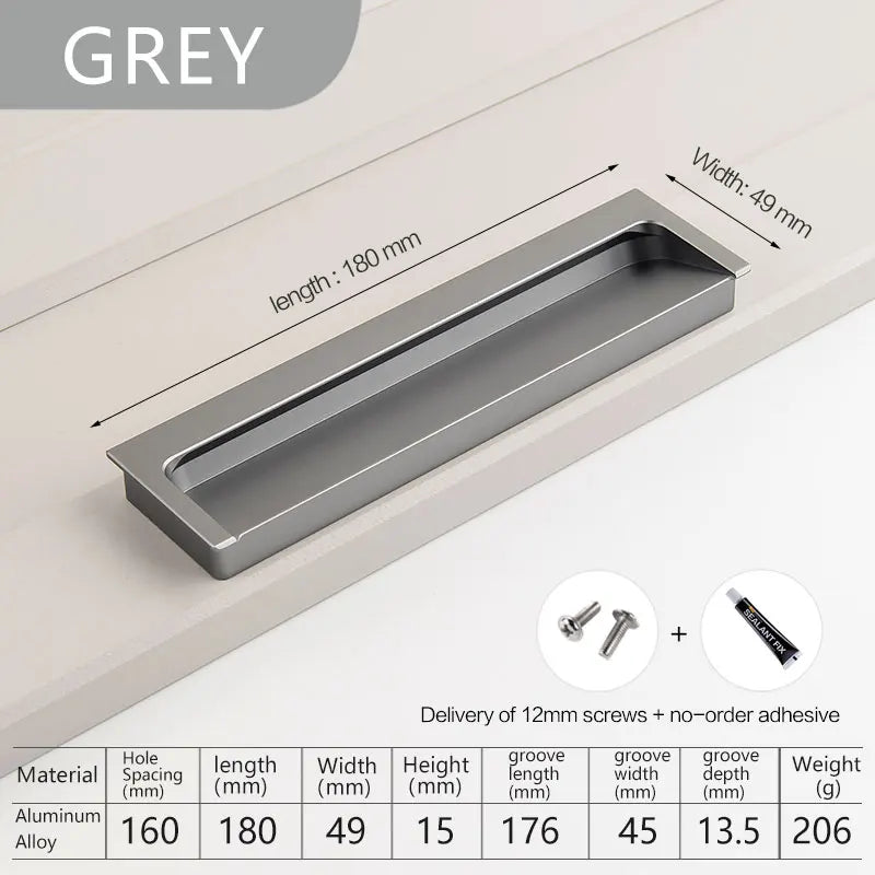Modern Luxury Furniture  Recessed Cabinet Handles & Flush Drawer Pulls  Aluminum Alloy Slot Design