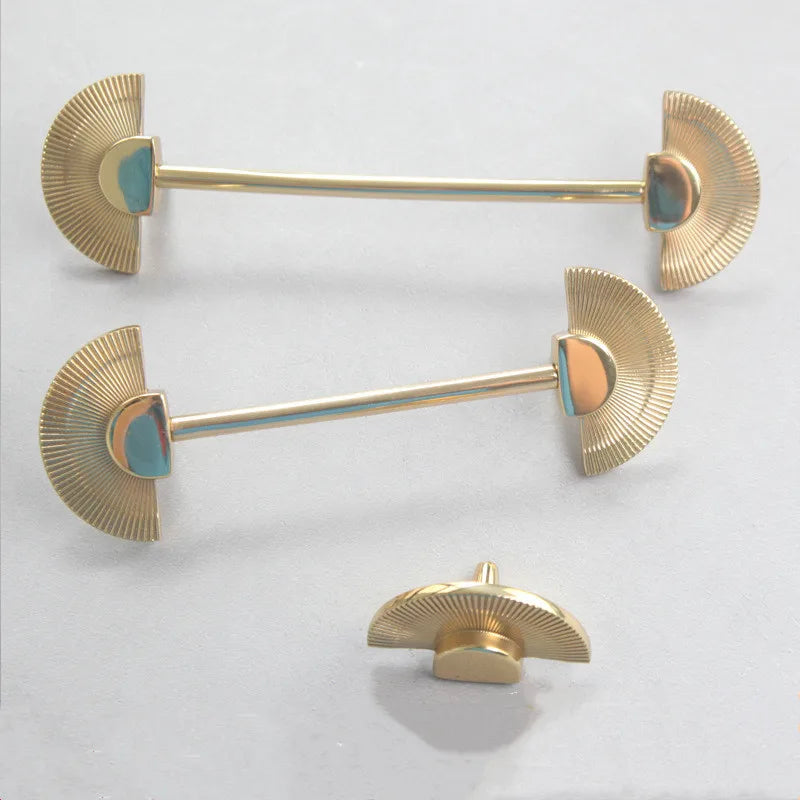Cabinet Door Handle Pure Copper Simple Nordic Drawer Cabinet Single Hole New Chinese Light Luxury Brass Wardrobe Door Handle