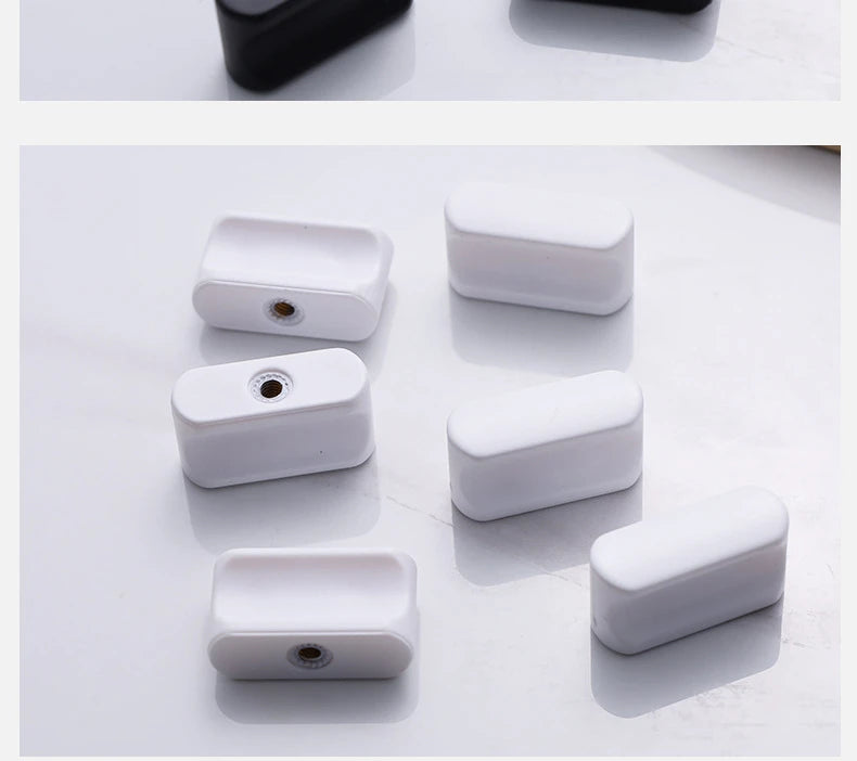 Modern Simple Kithcne Cabinet Door Handles Drawer American Wardrobe Black ABS Knobs and Handles for Furniture Single Hole