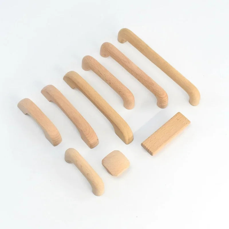 Drawer Furniture Wooden Door Cupboard Handles  Solid Wood Kitchen Cabinet Handle Drawer Knobs for Furniture