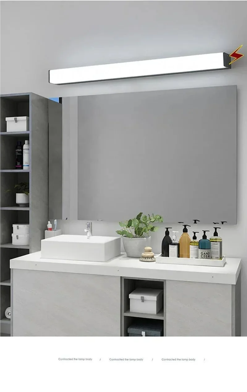 Mirror Front Light LED Waterproof Wall Lamp for Bathroom Interior Wall Light Makeup Wall Sconce Simple Bedroom Lamp Sconce