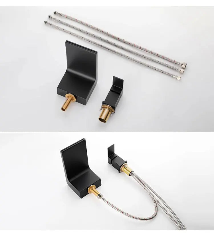 Bathroom waterfall bathtub faucet two-hole cold and hot water Single handle control Sink faucet shower