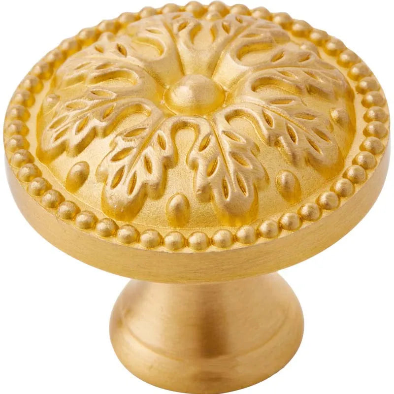 Solid Brass Door Handle Light Luxury Simple Gold European Drawer Kitchen Shoe Cabinet Wardrobe Handles Bedroom Decor Gold Knobs