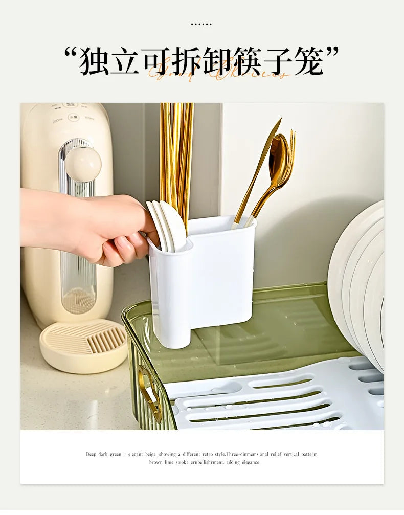 Kitchen Plate Pan Dish Drying Rack Sink Dish Drainer Detachable Rack Organizer Holder for Kitchen Countertop Utensil Holder