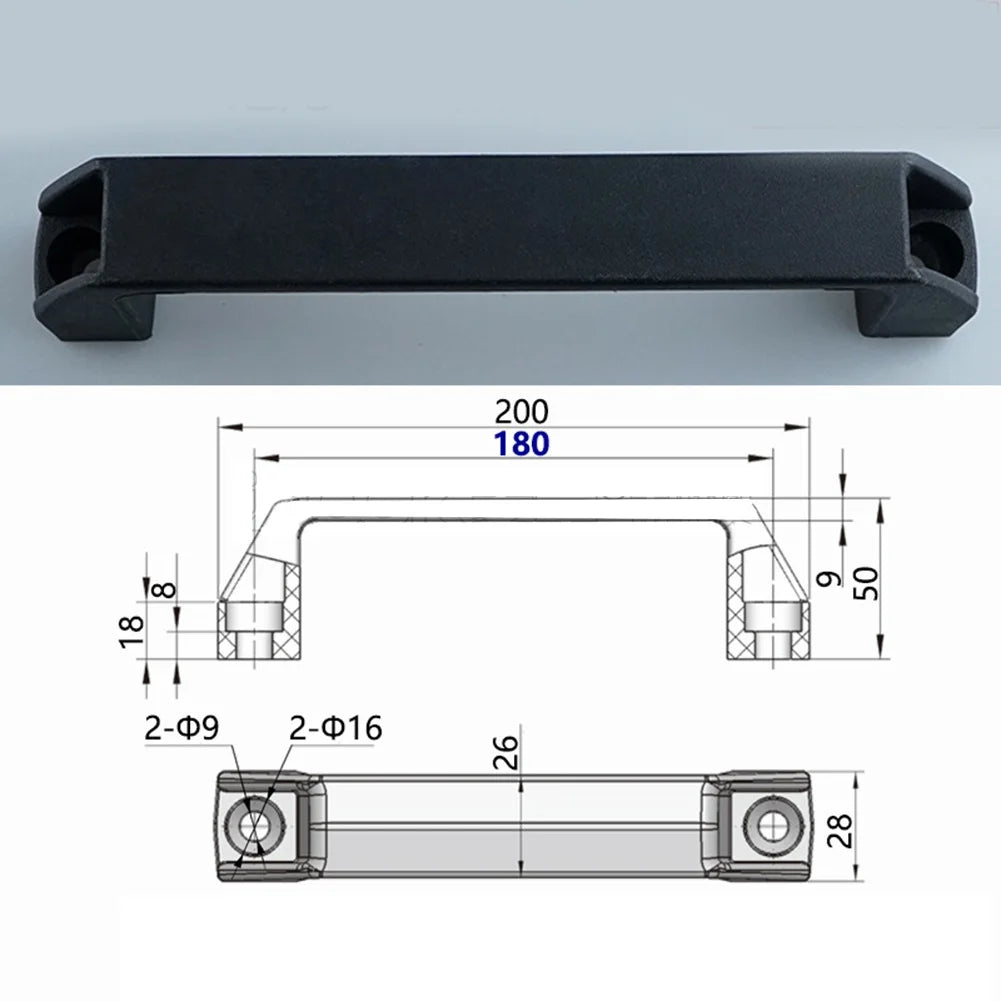 2PCS Cabinet Pulls Handles Furniture Handles Drawer Knob Black Plastic Industrial Cabinet Handles Wardrobe Knobs Hardware