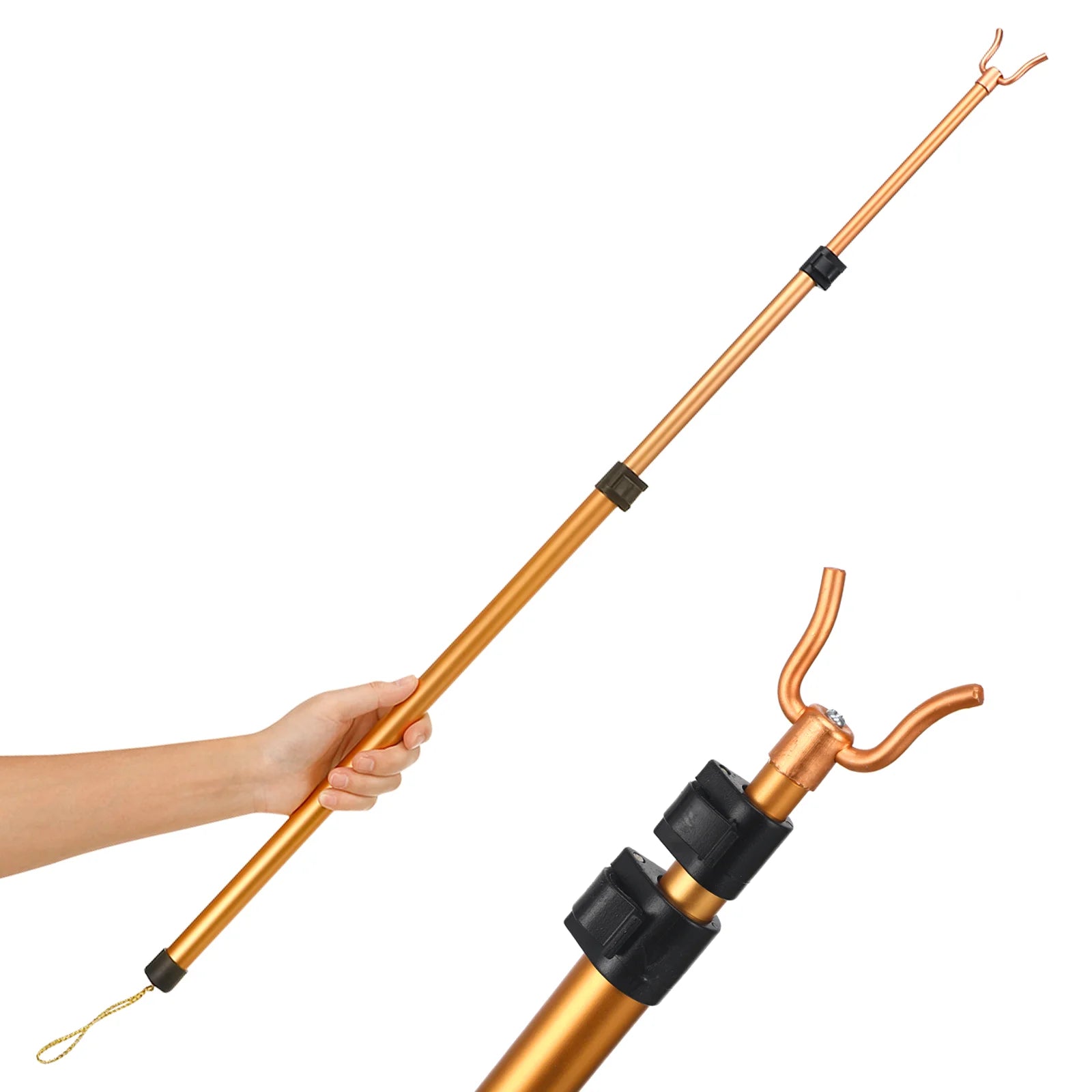 Pole Closet Hook Clothes Reach Stick Rod Retractable Reacher Hanger Garment Drying Clothing Poles Telescoping Hanging Closet Rod