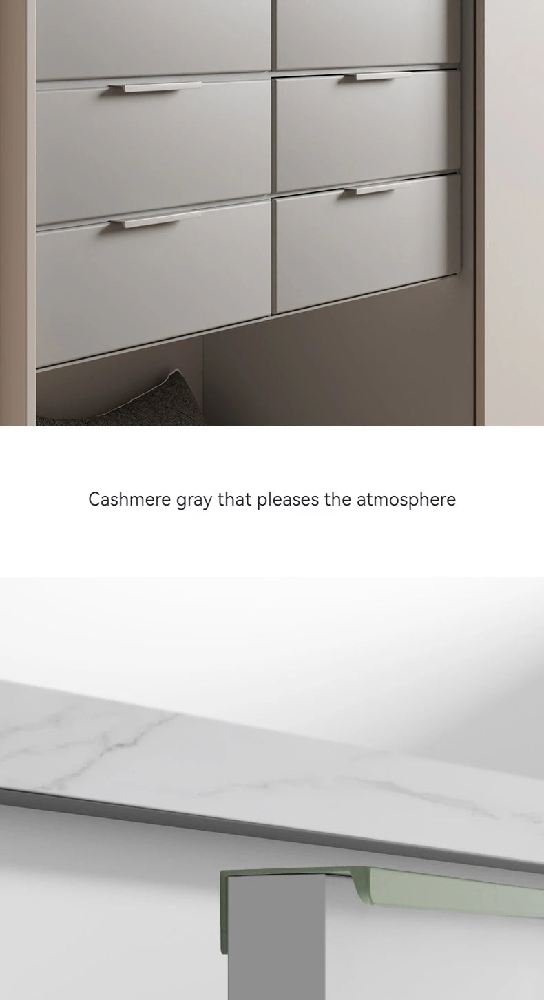 Modern Minimalist Long Door Handles, Drawers, Wardrobes, Hidden Handles, Non Perforated Cabinets, Black Edge Sealing Handles