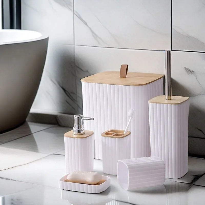 1 Piece Bathroom Accessories Set 6 Piece Bathroom Accessories Set With Paper Basket Houserack Gift Bath Set For Bathroom Decor