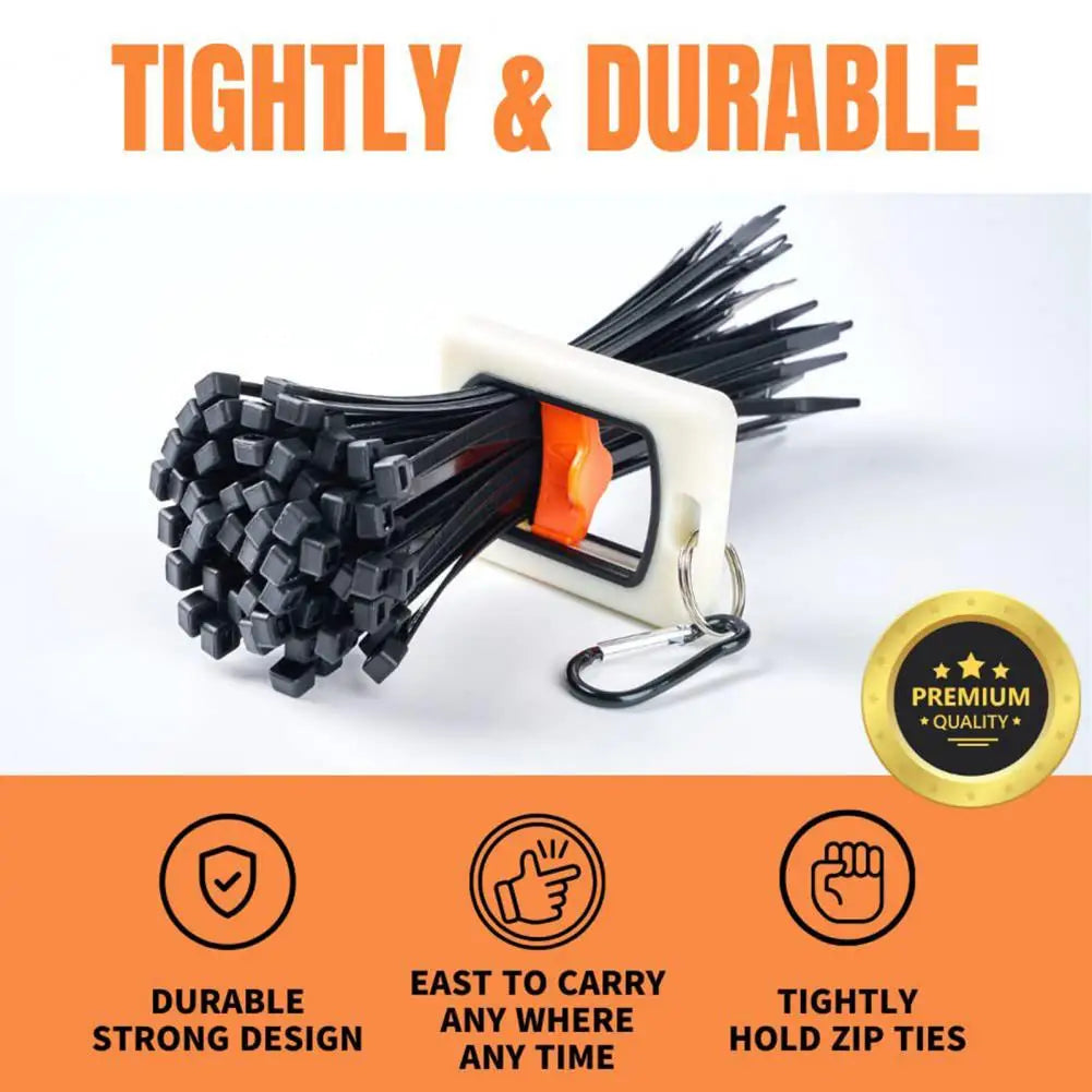 Cables Tie Organizer Cable Tie Organizer Hardware Tool Portable Fluorescent Tie Organizer with Carabiner Cable Zipper for Easy