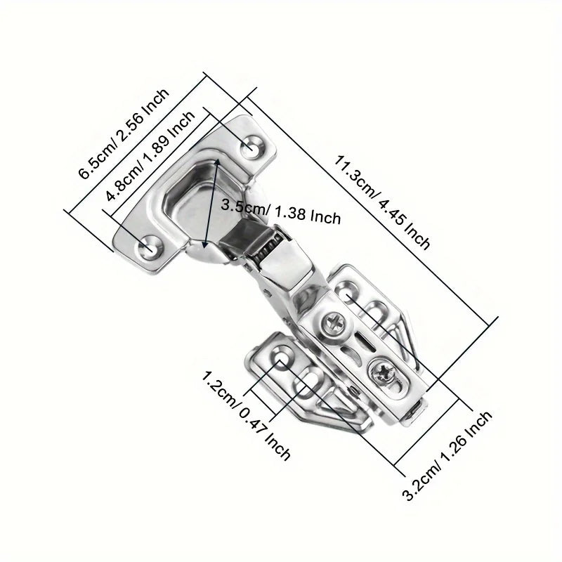 10-Piece Modern Frameless Cabinet Door Hinges Soft-Close Nickel Plated European Full/Half Overlay/Inset