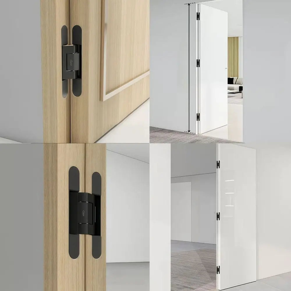 Silent Close Hydraulic Adjustable Hinge Invisible Mounting Folding Automatic Door Closing Device Furniture Fittings