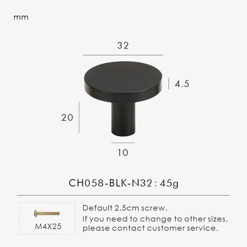 Solid Brass Circular Gold Black Antique White Cabinet Furniture Knobs Wall Bathroom Clothes Hook Handle
