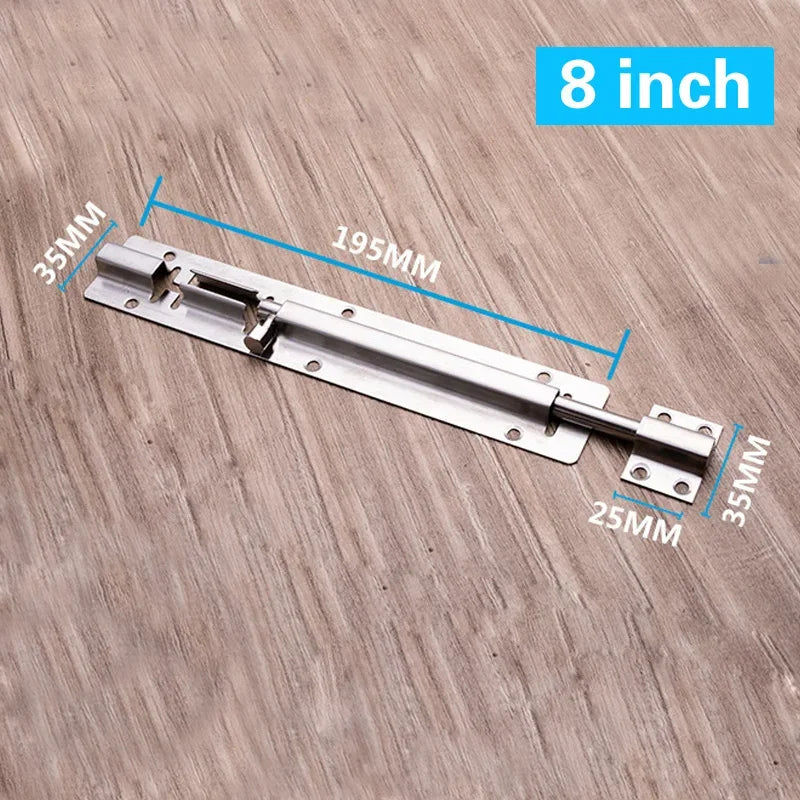 Door Security Slide Latch Lock Stainless Steel Bolt With Solid Heavy Duty Brushed Finish Door Latch Sliding Lock