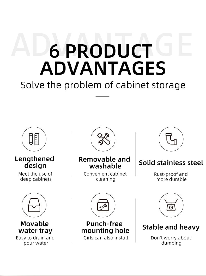 Kitchen Pull Out Shelf Slide Drawer Cabinet Slide out Shelf Dishes Organizer Cabinets Organizer with Handle Kitchen Drawer