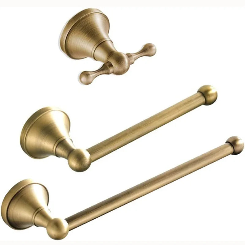 Antique Bathroom Towel Hangers Paper Holder Robe Hooks Copper Bathroom Towel Rod Wall Mounted Towel Bar Towel Rack Towel Holder