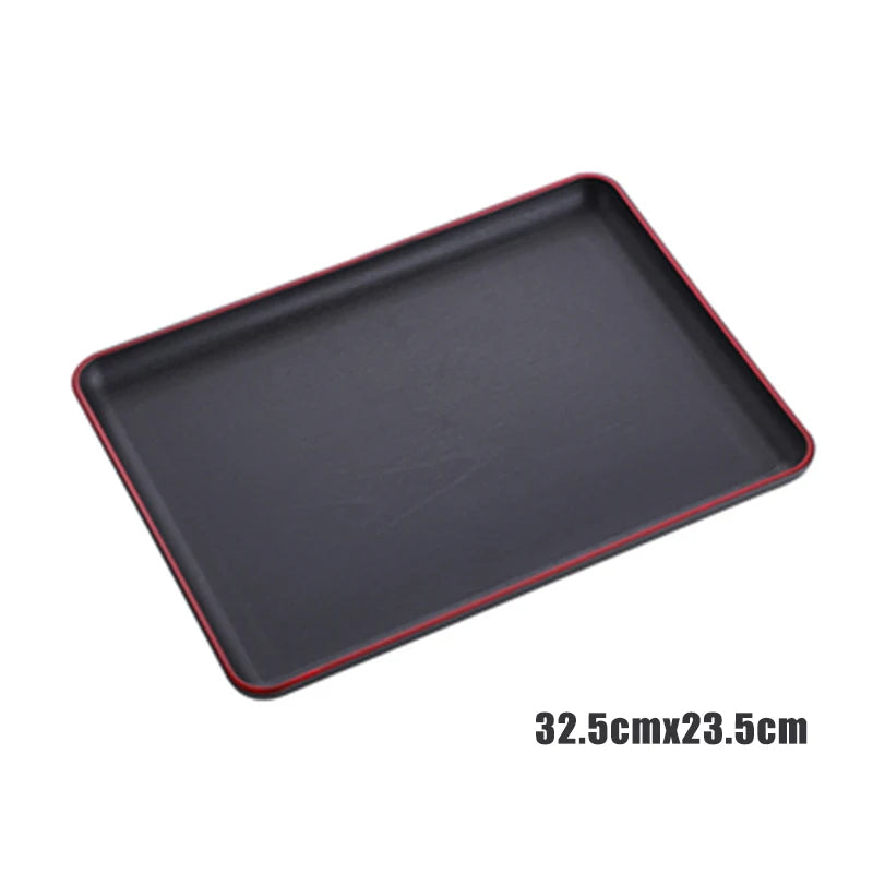 Restaurant Plastic Serving Tray Home Tea Fruit Dessert Tray Anti-Slip Resistant Food Cooking Storage Tray Kitchen Organizer