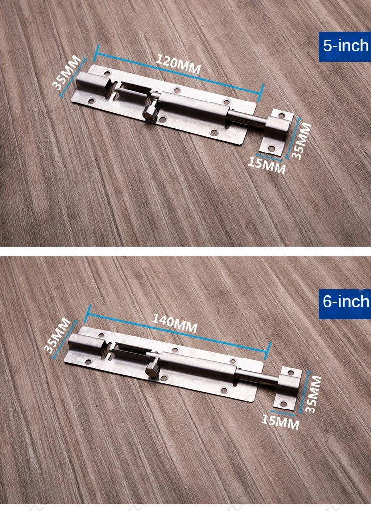 Door Security Slide Latch Lock Stainless Steel Bolt With Solid Heavy Duty Brushed Finish Door Latch Sliding Lock