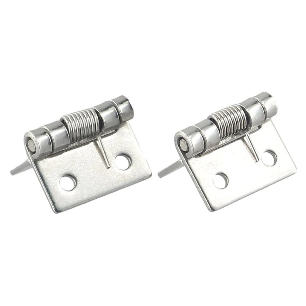 2pcs 1/1.5/2/3Inch Silver Spring Door Hinge Stainless Steel Self Closing Design Windows Cabinets Boxes Household Hardware