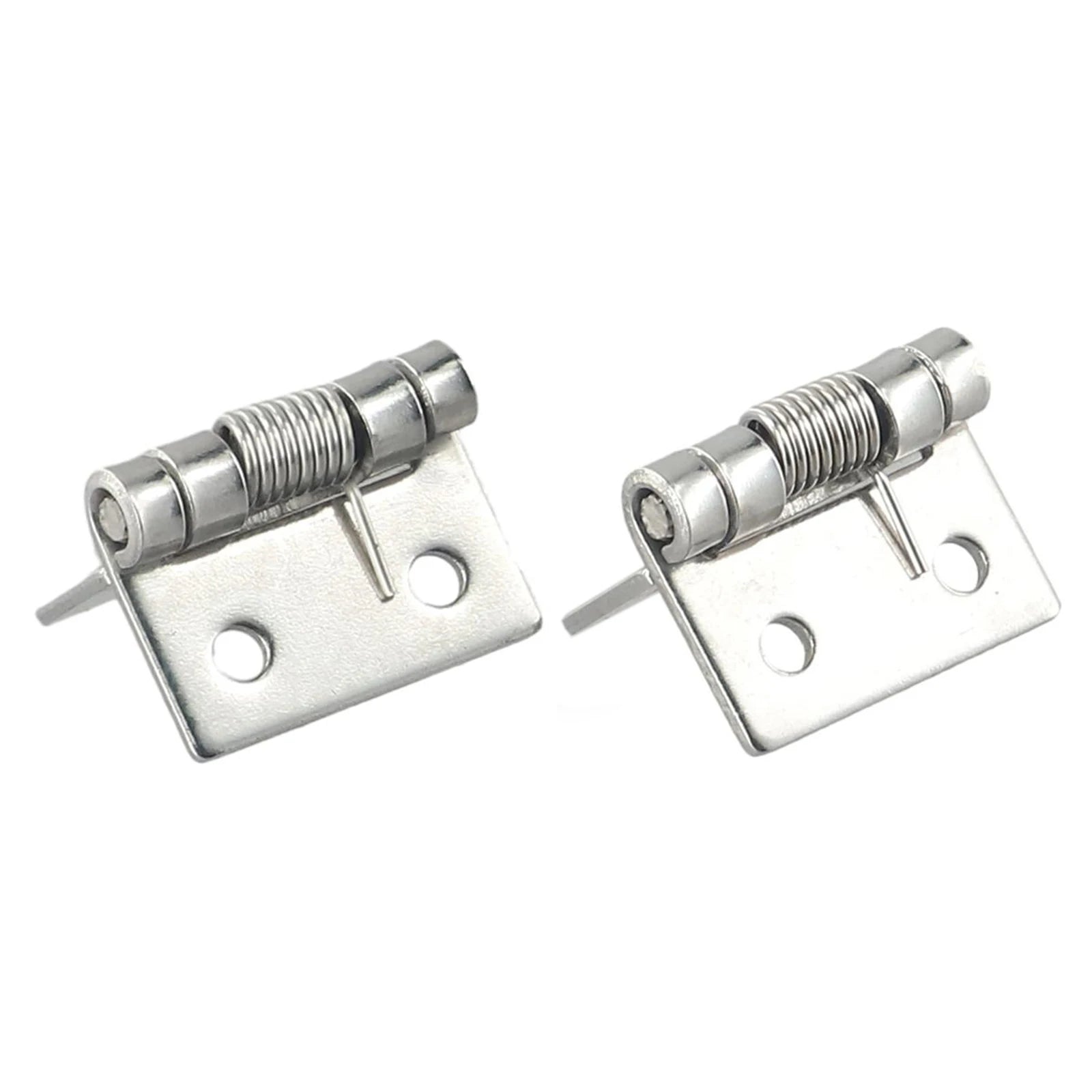 2pcs 1/1.5/2/3Inch Silver Spring Door Hinge Stainless Steel Self Closing Design Windows Cabinets Boxes Household Hardware