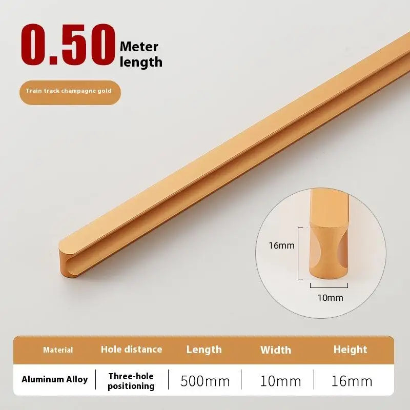 Modern Simple Light Luxury I-Shaped Cabinet Door Handle Extended Round Head Drawer Wardrobe Cabinet Furniture Door Handle