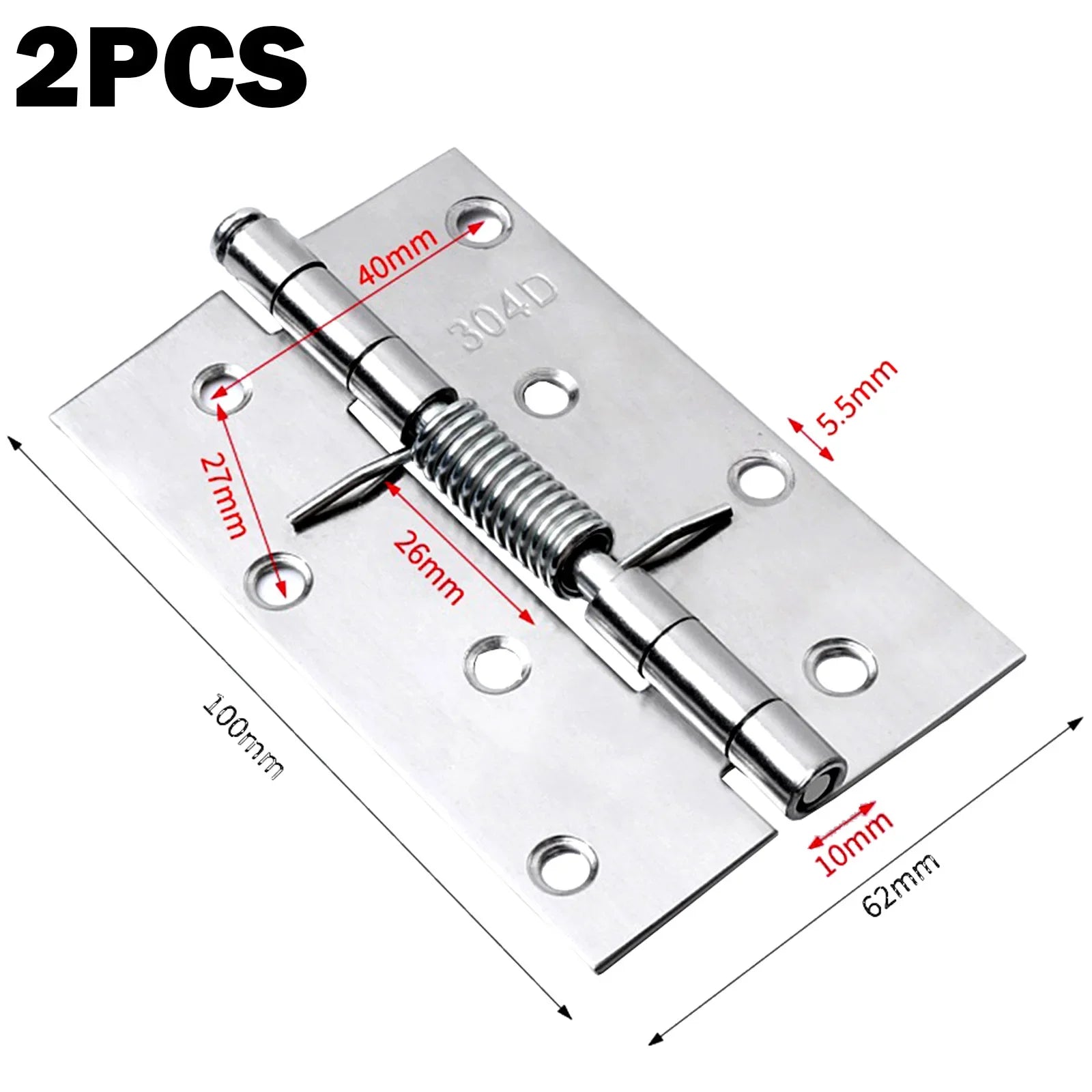 2pcs Self Closing Spring Door Hinge Stainless Steel Hinge For Cabinets Door Closer Automatic Rebound Hinge Furniture Hardware