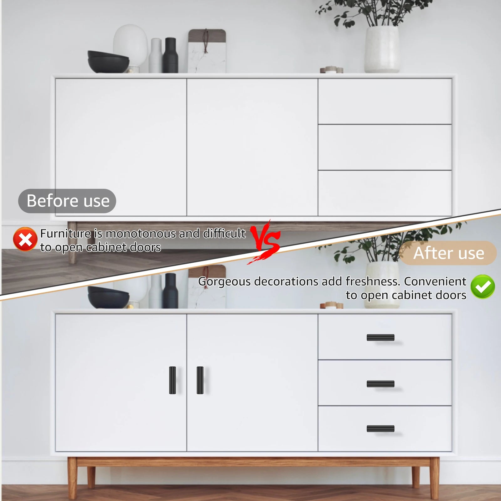 20 Pack Cabinet Knobs Matte Black Stainless Steel Kitchen Drawer Pulls Single Hole T-Shaped Handles 2 Inch Overall Length