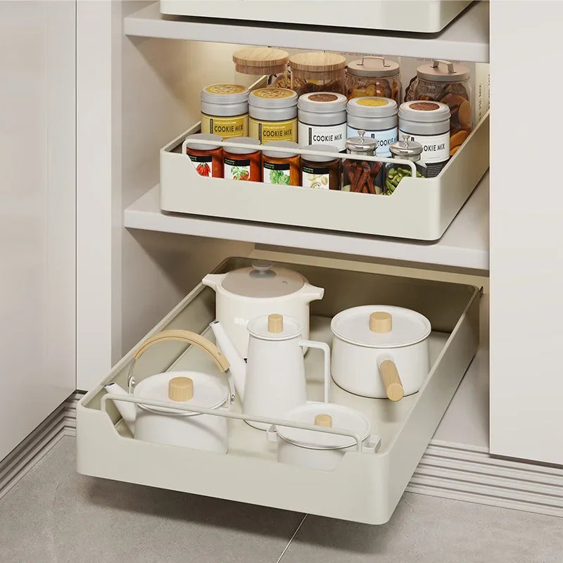 Pull Out Spice Rack Organizer with Smooth Slide Rails No Tools Required Kitchen Cabinet Storage Drawer for Maximum Space
