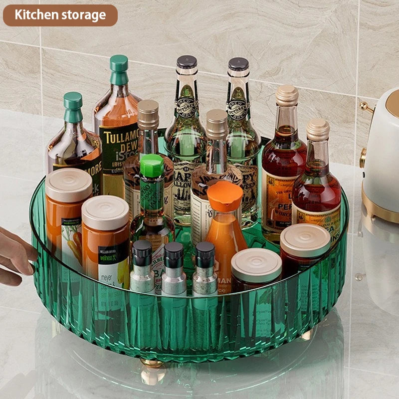 Rotating Spice Rack For Home Kitchens Multi-Functional Storage Tray For Seasoning Bottles And Jars, And Cosmetics