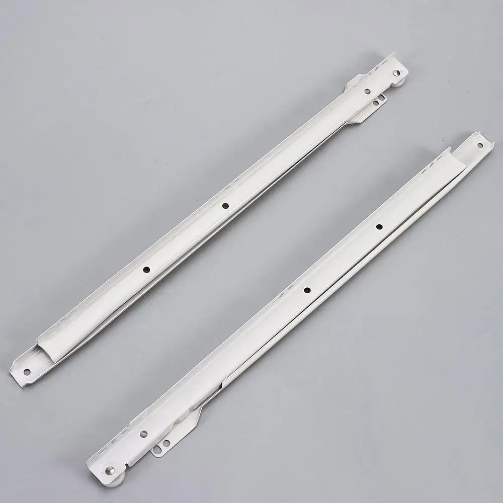 1Pair Chute Cabinets Keyboard Roller Pulley Furniture Slides Mute Two Section Drawer Track Slides Cabinet Rails