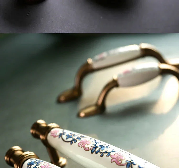 ceramic handle American retro cabinet door modern minimalist European style drawer cabinet wardrobe cabinet handle