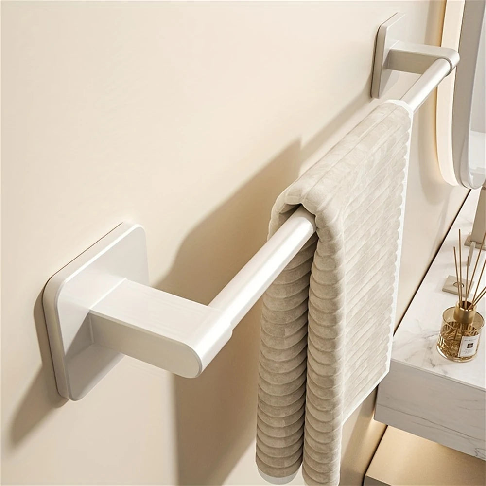 1 Piece Of Bathroom Facilities White Non-Perforated Wall-Mounted Bathroom Towel Bar Size 40-60cm Storage Rack Towel Rack