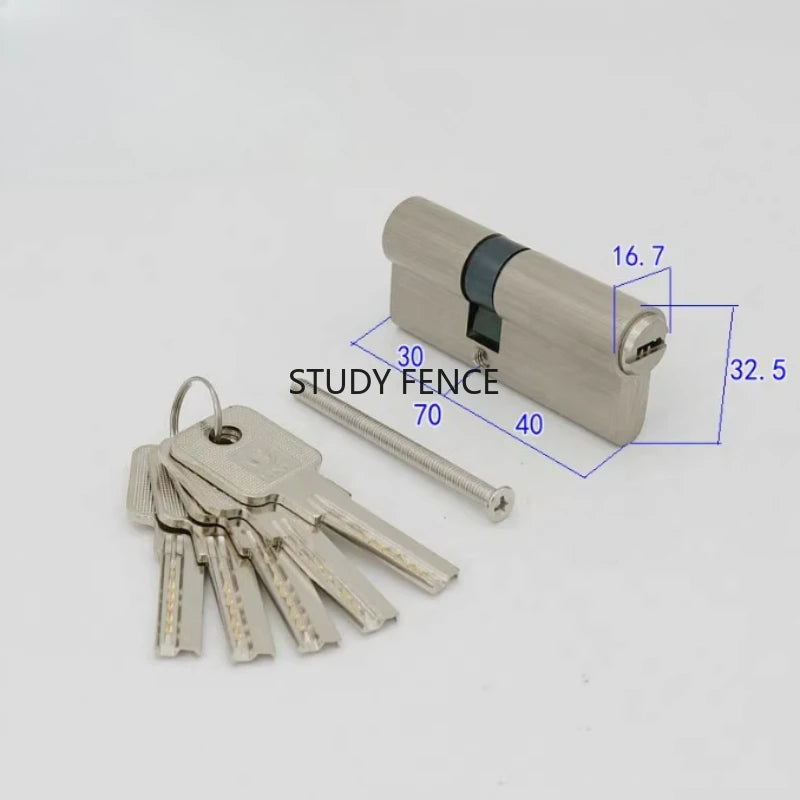 Indoor Lock Cylinder Bedroom Door Lock Core Metal Double Opening Eccentric Key Lock 65mm/70mm/80mm/85mm/90mm/100mm Hardware