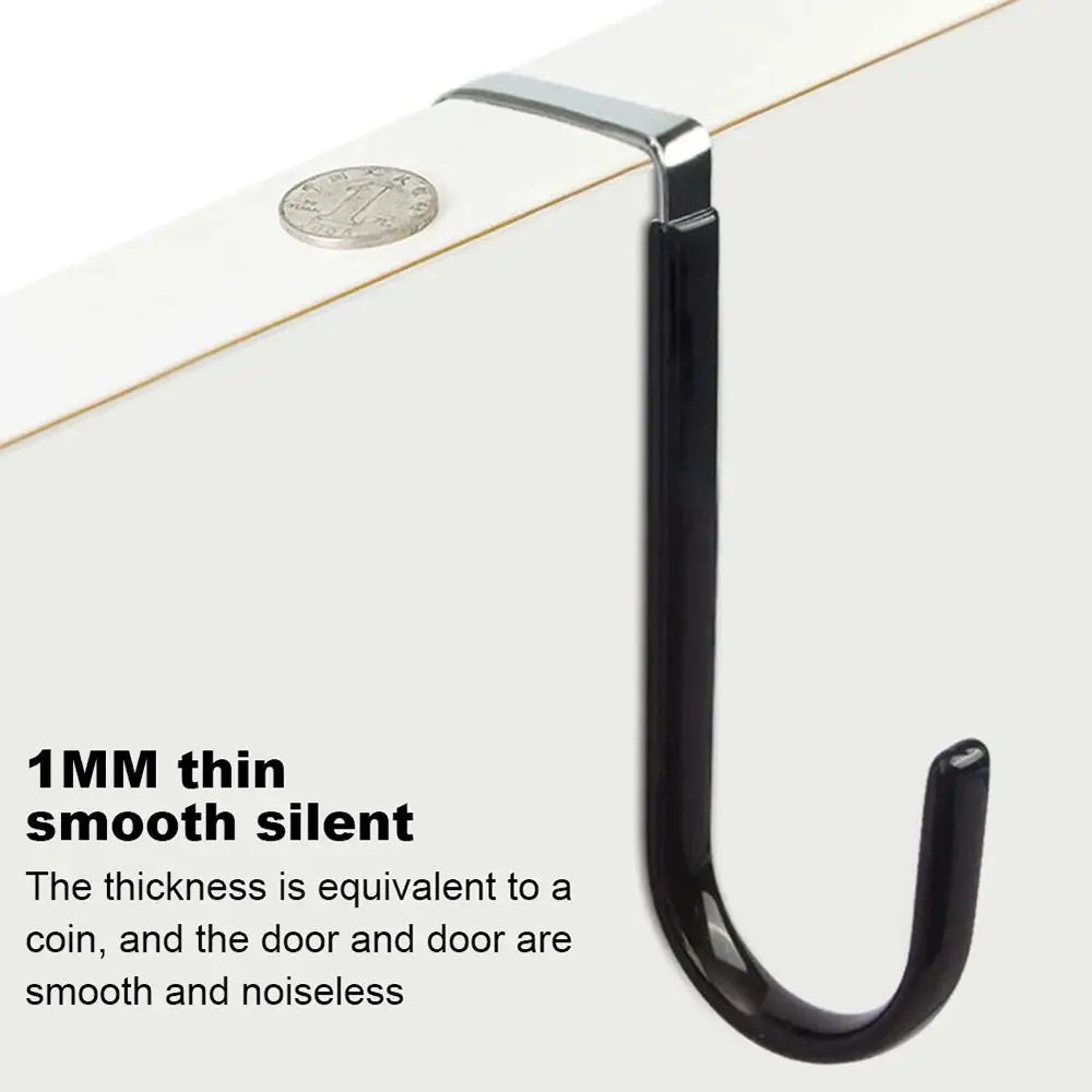 Towel Coats Hangers Nonstick Non-punching Over The Door Hooks Rubber Prevent Scratches Hanging Organizer Clothes Storage Holder