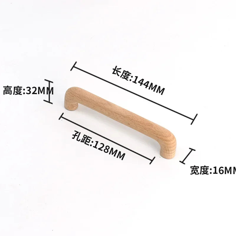 Drawer Furniture Wooden Door Cupboard Handles  Solid Wood Kitchen Cabinet Handle Drawer Knobs for Furniture
