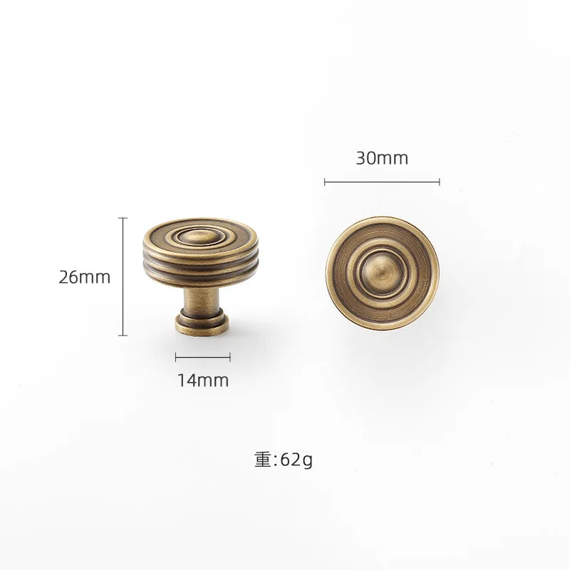 High-end Antique Bronze Door Handles and Knobs Solid Brass Antique Drawer Pulls Kitchen Cupboard Handle Gold Cabinet Handles