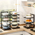 Adjustable Kitchen Storage Shelves, Pot Racks & Sink Organizers. Multi-layer Cabinets for Efficient Space Saving.
