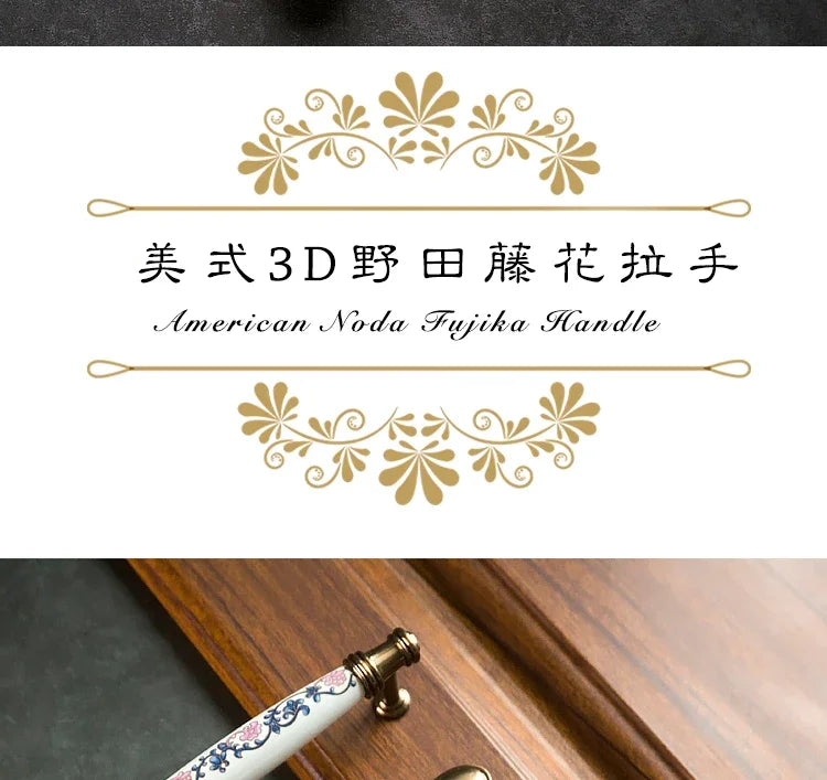 ceramic handle American retro cabinet door modern minimalist European style drawer cabinet wardrobe cabinet handle