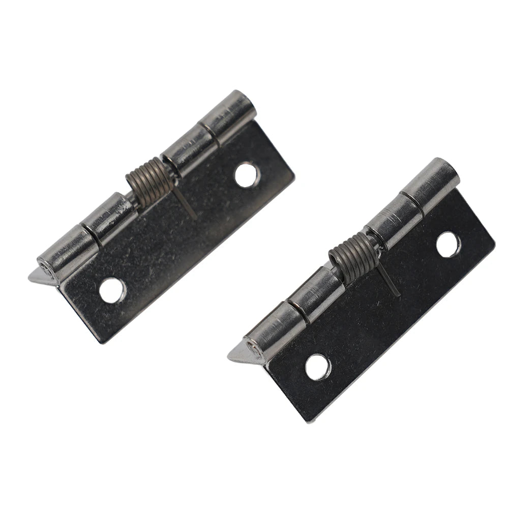 2pcs 1/1.5/2/3Inch Silver Spring Door Hinge Stainless Steel Self Closing Design Windows Cabinets Boxes Household Hardware