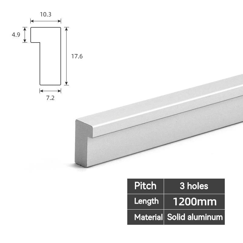 Modern Long Cabinet Door Handles 700-1200mm Brushed Gold Silver T Bar Aluminum Cupboard Pulls Drawer Knob Furniture Hardware