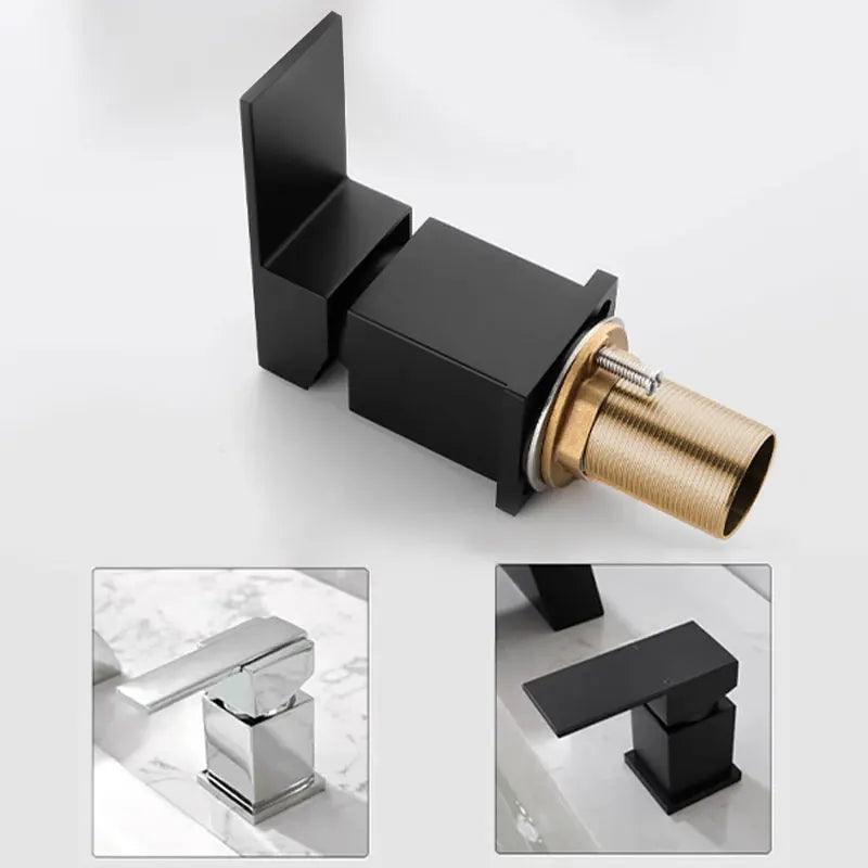 Bathroom waterfall bathtub faucet two-hole cold and hot water Single handle control Sink faucet shower
