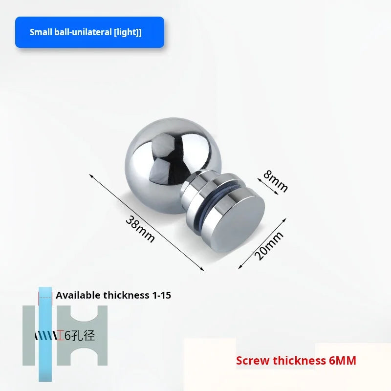 Glass Door Handle Bathroom Door Shower Door Handle Sliding Door Display Cabinet Wine Cabinet Barn Door Single Hole Round Knob