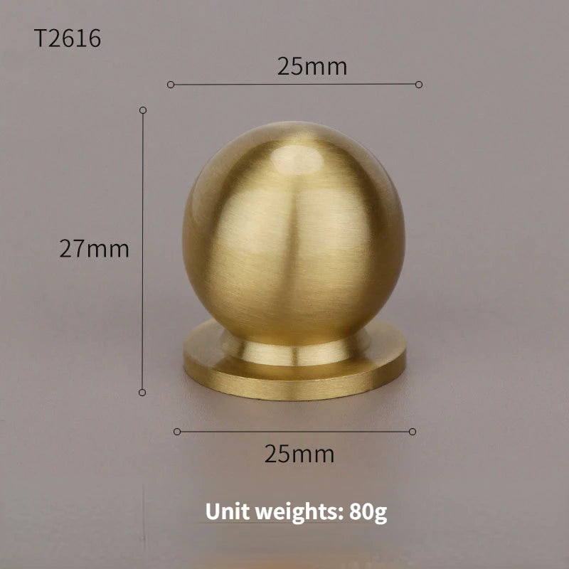 Home Wardrobe Door Pull Round Solid Brass Pulls Antique Cabinet Drawer Small Handles Modern Furniture Handles Single Hole Knobs