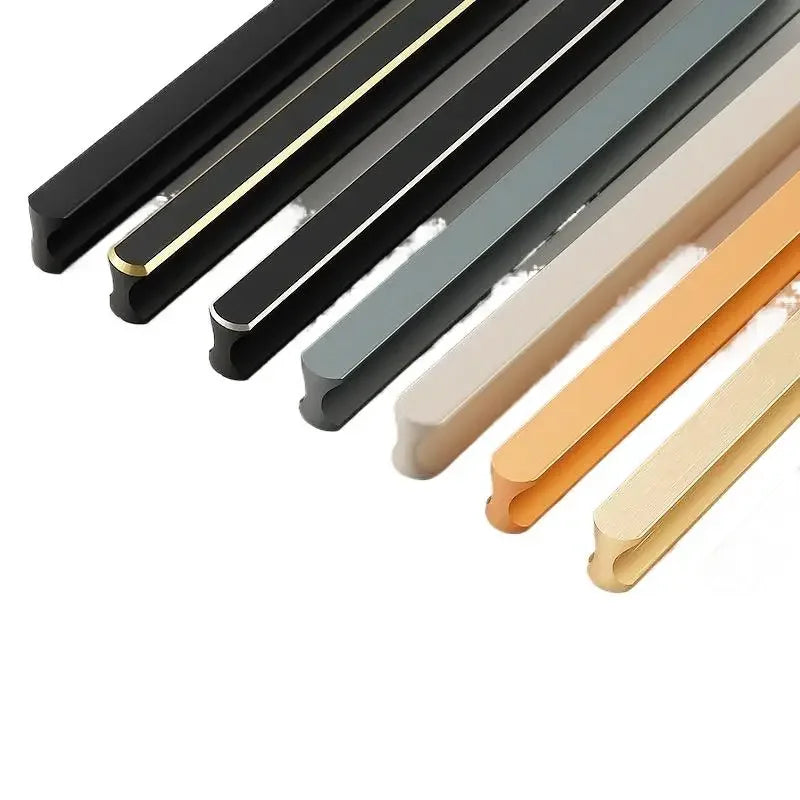 Modern Simple Light Luxury I-Shaped Cabinet Door Handle Extended Round Head Drawer Wardrobe Cabinet Furniture Door Handle