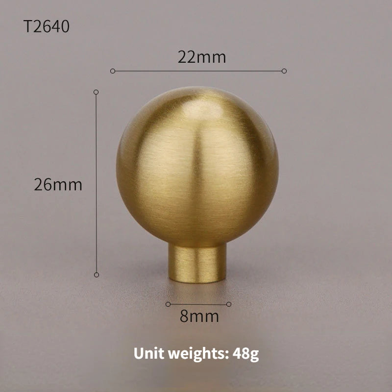Home Wardrobe Door Pull Round Solid Brass Pulls Antique Cabinet Drawer Small Handles Modern Furniture Handles Single Hole Knobs