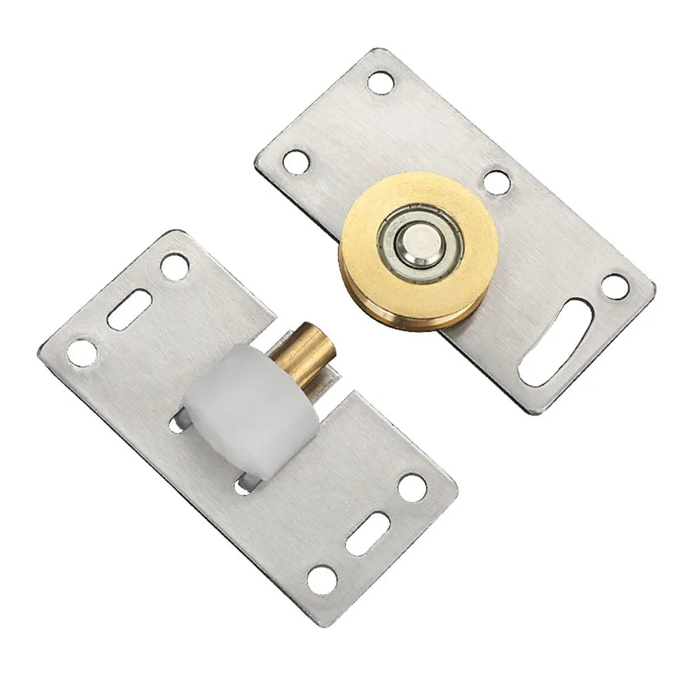 1pc Sliding Door Wheels Pulley Rollers 74x37mm Stainless Steel Furniture Hardware Wardrobe Sliding Door Adjustable Wheels